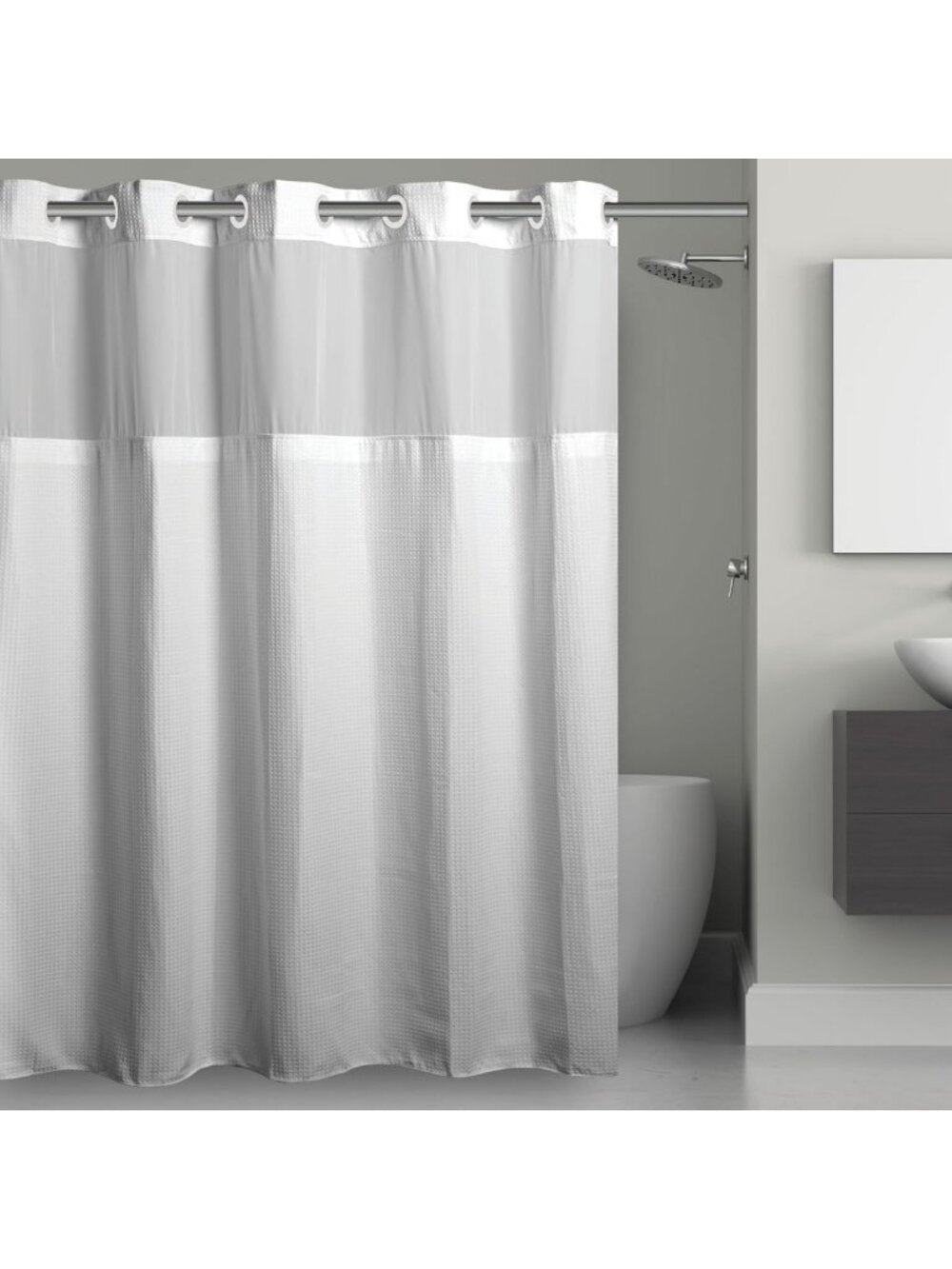 Elegant 71" Microfiber White Shower Curtain - Soft, Durable, Water-Resistant